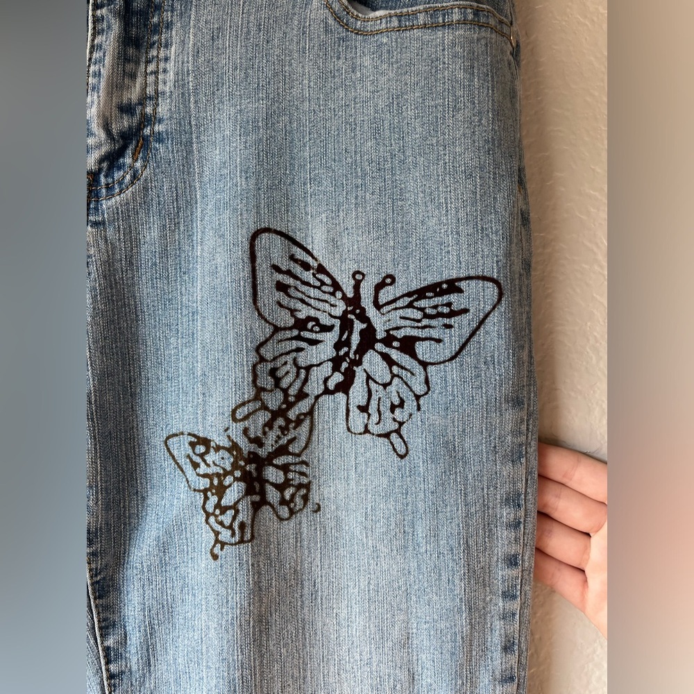 Vintage Y2K Zoey Beth Butterfly Bootcut Jeans 7/8 *see description* - Picture 3 of 6